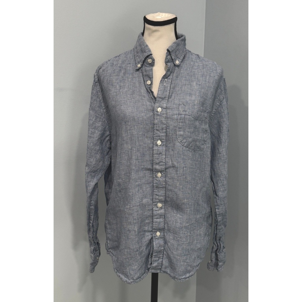 J.Crew Men's Medium Slim Baird McNutt Irish Linen Button Down Shirt Old Money